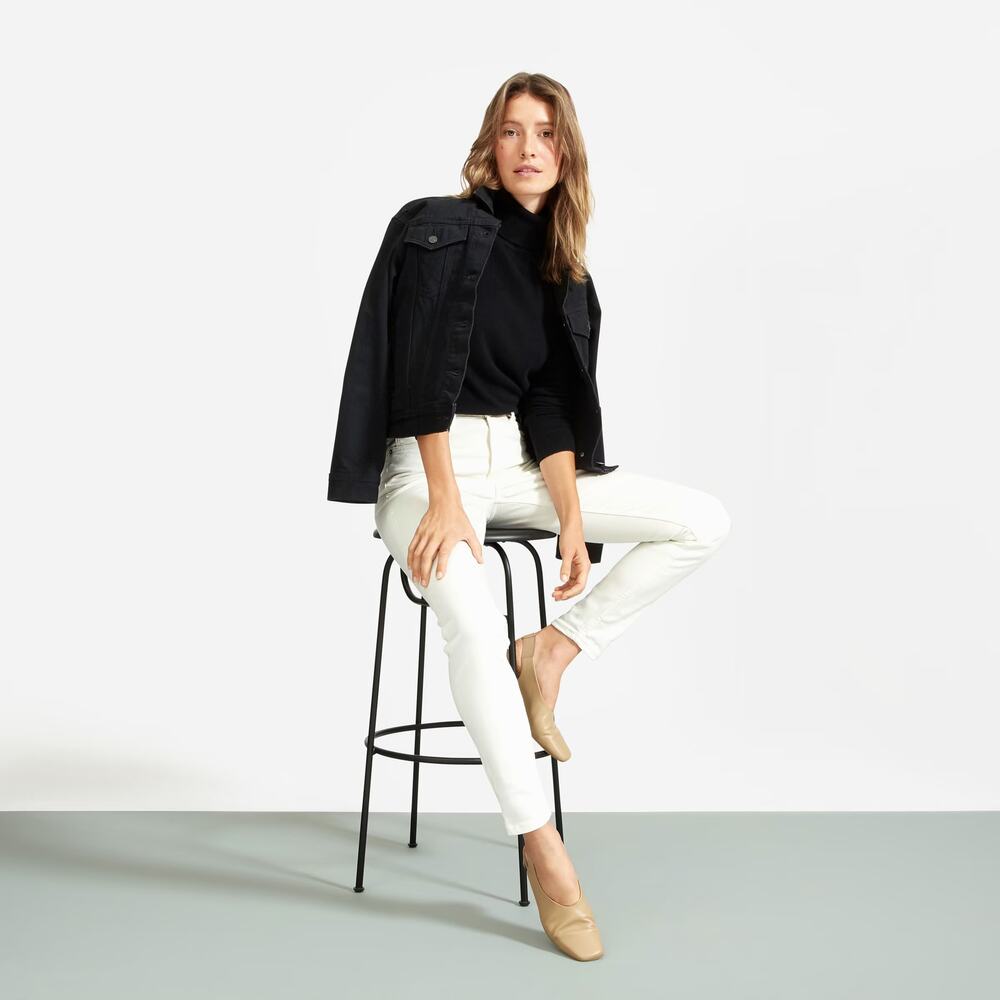Everlane The High Rise Skinny Jean Low Stretch in Bone White